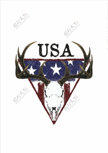 美国USA鹿角图案