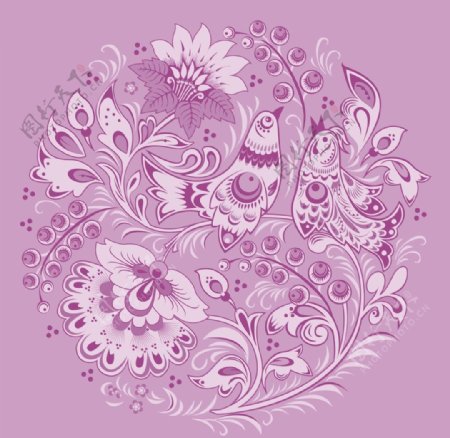 粉色欧式古典花纹底纹
