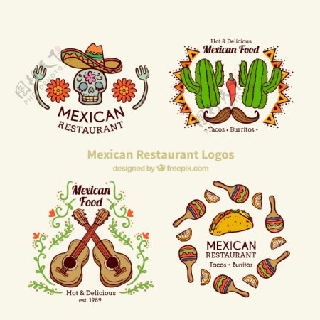 美丽的手绘墨西哥标志