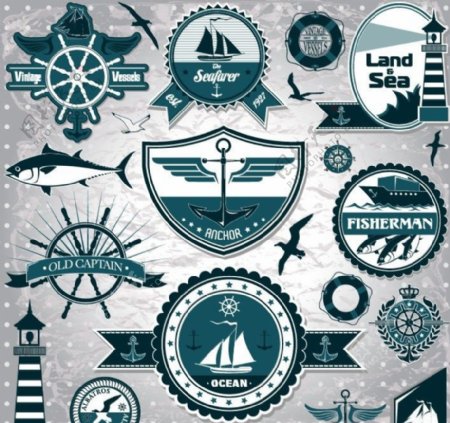 海洋徽章logo