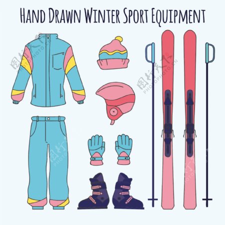 卡通滑雪运动用品配件