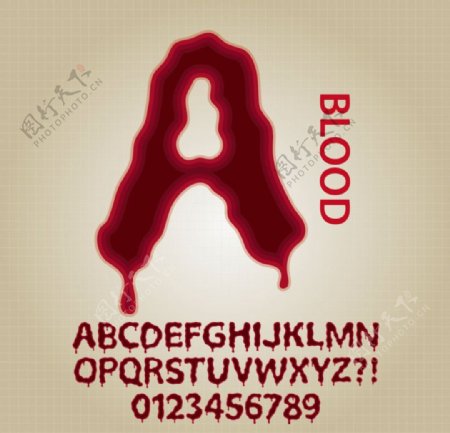 创意血液字体设计矢量素材
