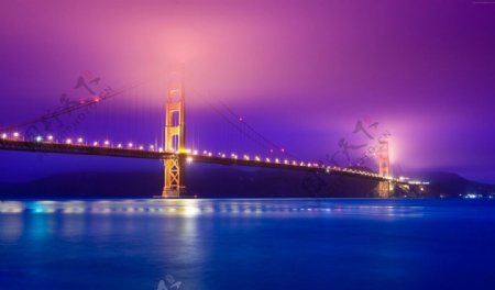 旧金山金门大桥夜景