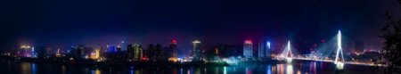 夷陵长江大桥夜色全景图