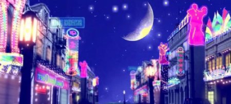 夜上海霓虹灯舞台背景