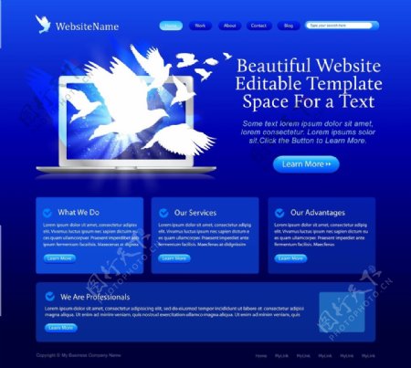 蓝色炫酷宣传设计网站