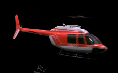 红色直升机裸眼3D全息投影视频