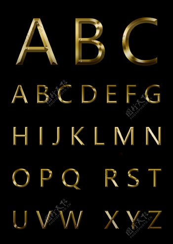 ABC英文字母金属款2