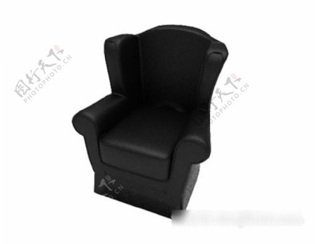 现代黑色简单居家沙发3d模型下载