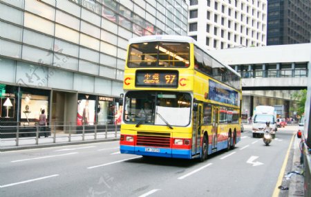 广州双层巴士公交摄影图片下载