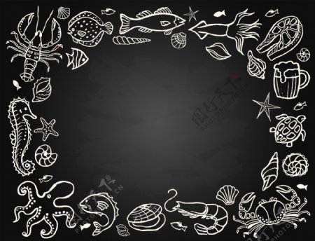 手绘海鲜菜谱