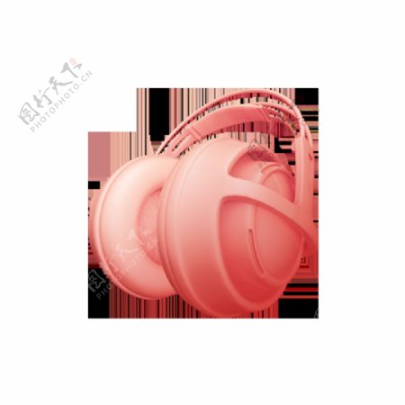 粉色耳机元素