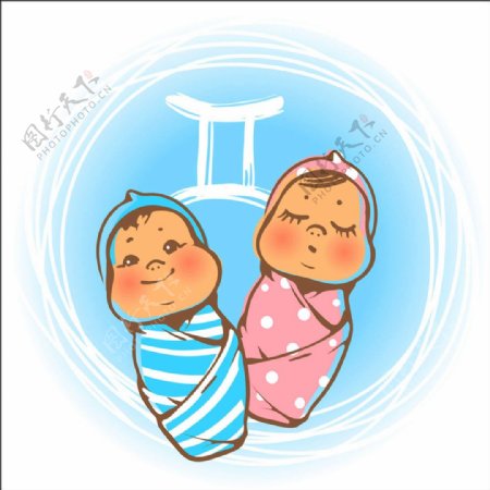 双子座宝宝漫画图片