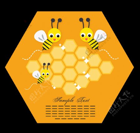 矢量蜜蜂插画素材