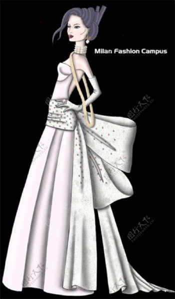 时尚长裙婚纱设计图