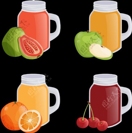漂亮果汁插画图标免抠png透明图层素材