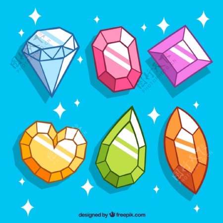 一组彩色钻石宝石