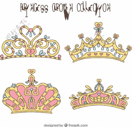 手绘公主皇冠插图