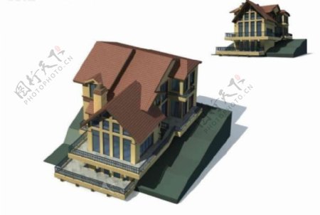 MAX欧式别墅3D模型图