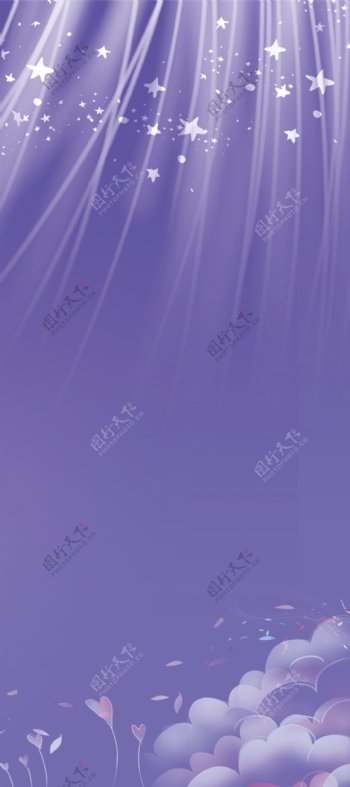 淡紫色闪光星星背景素材