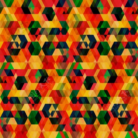 重叠的六角形几何抽象背景