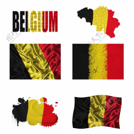 比利时地图国旗图片