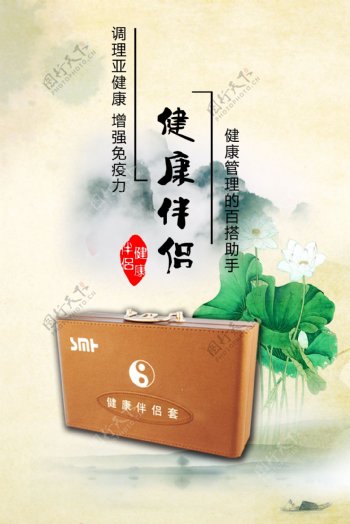 中国风健康伴侣宣传海报