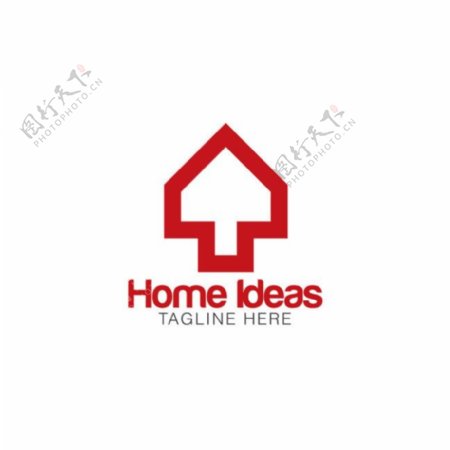 红色房屋别墅标志图片
