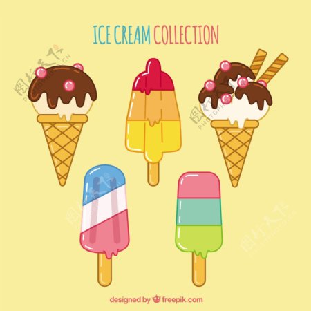 丰富多彩的冰淇淋系列图标