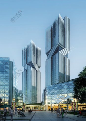 时尚商业中心高楼大厦设计图
