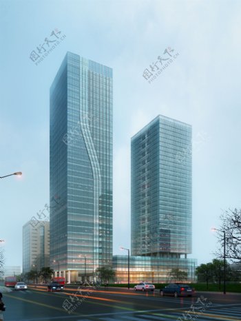 繁华城市商业中心高楼设计图