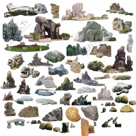 景观效果图后期石头素材