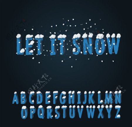 冬季风格字母设计