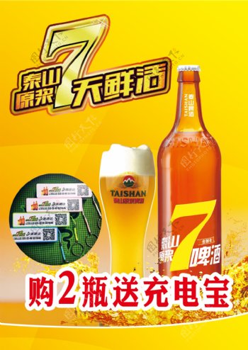 7天鲜活啤酒宣传海报