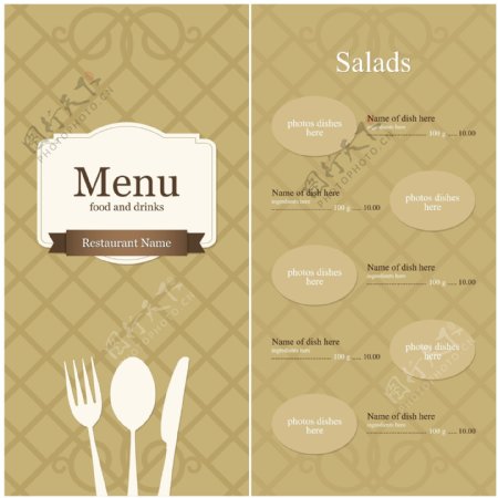 西餐厅菜单模板