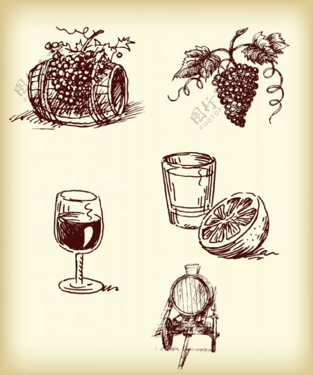葡萄酒素材