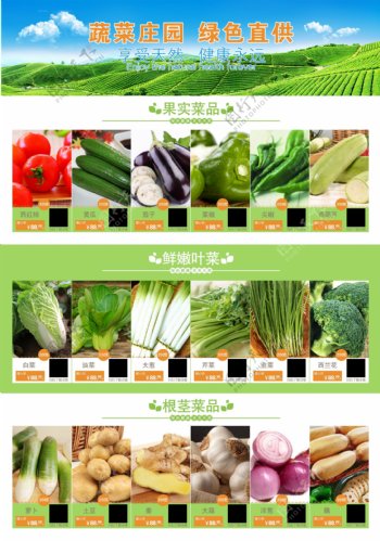 蔬菜展示板
