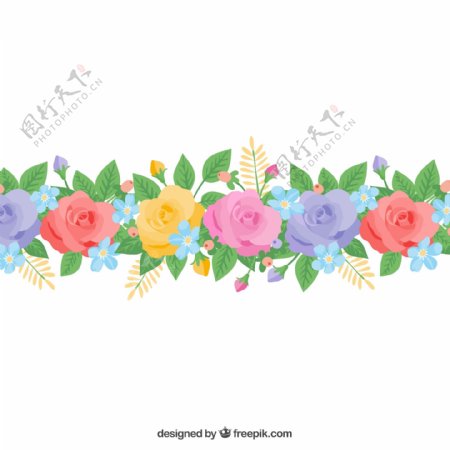 彩色玫瑰花设计矢量素材