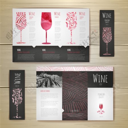 红酒宣传折页设计图片