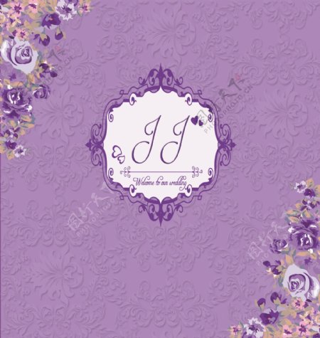 婚礼紫色背景