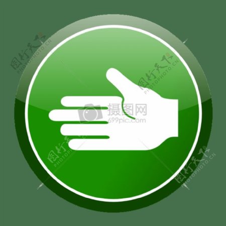 绿色cirlce手形图标