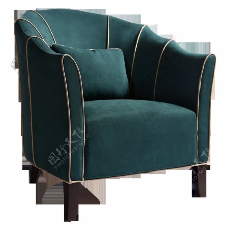 可椅椅子高级定制绒面绿色超纤皮休闲椅