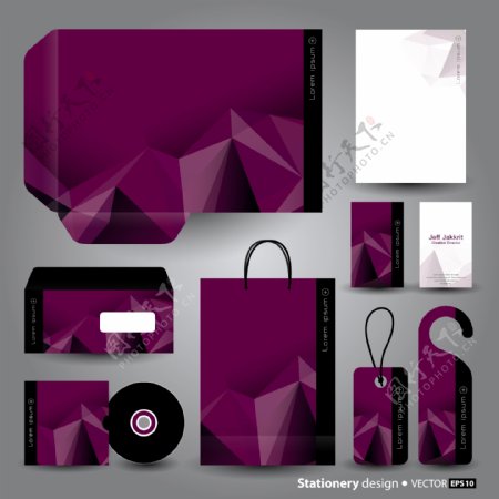 紫色立体图形VI系统