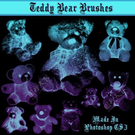 泰迪熊熊娃娃玩具熊Photoshop笔刷素材