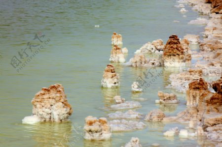 青海察尔汗盐湖的盐花