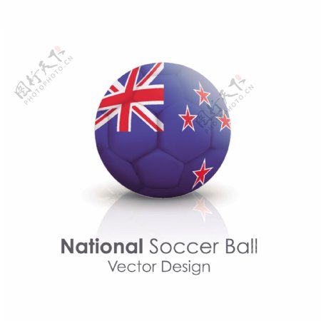 新西兰国旗足球贴图矢量素材
