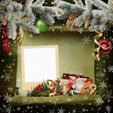 梦幻圣诞相框背景图片