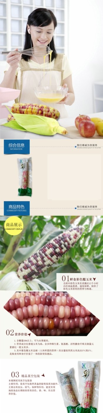 彩色玉米商品详细摸版高清PSD下载