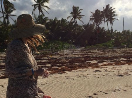 休假女人沙滩海洋加勒比多明尼加共和国fashion.JPG