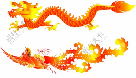中国古典凤凰龙凤图案图片